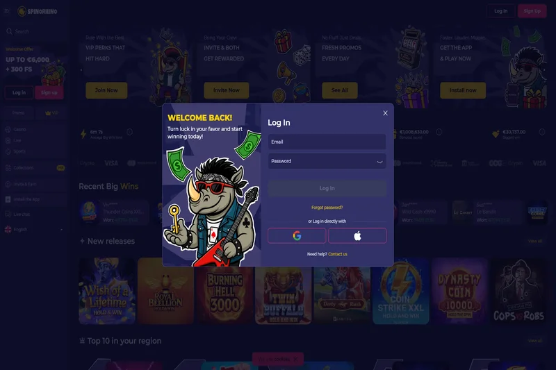 Spinorhino Login